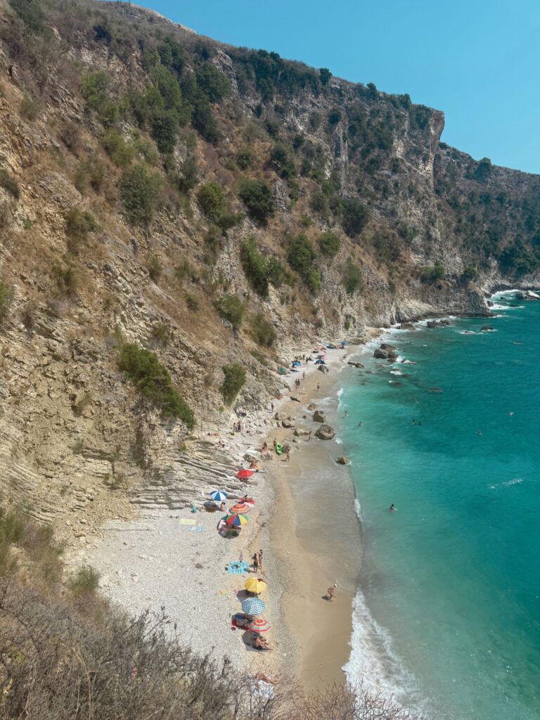 Filikuri Beach, Albania Riviera, turquoise water and cliffs
