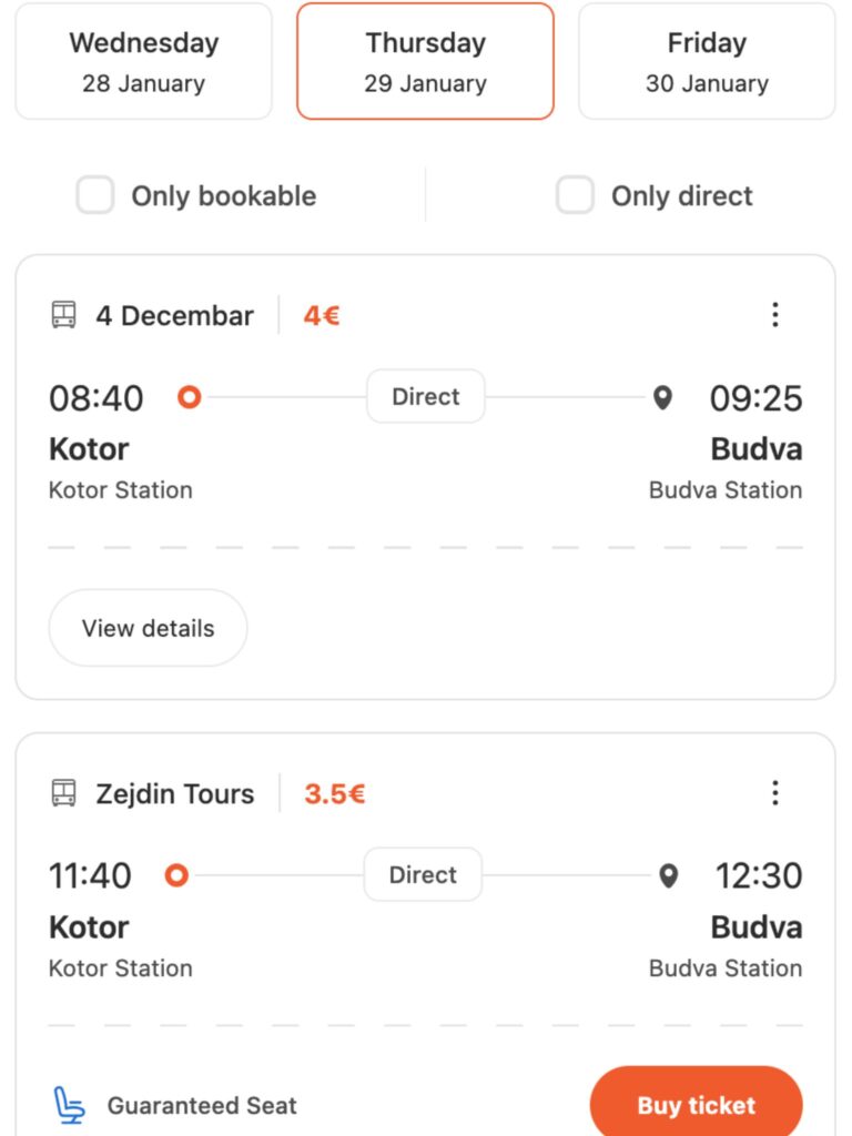 Gjirafa website showing how to buy train ticket