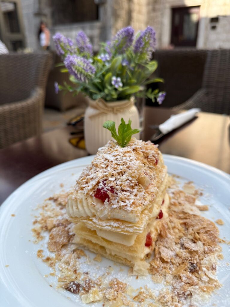 Strawberry krempita, a popular Balkan dessert