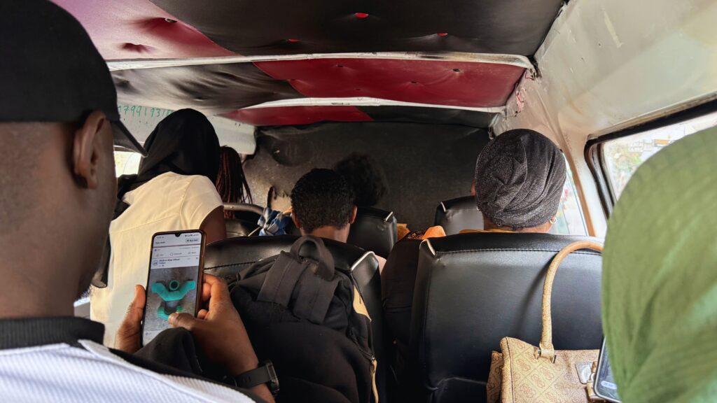 Interior of a matatu, Nairobi's shared minibus taxi