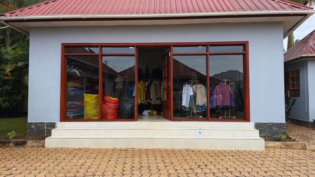 The Gladys Adventures gear shop where hikers can rent trekking equipment before the climb