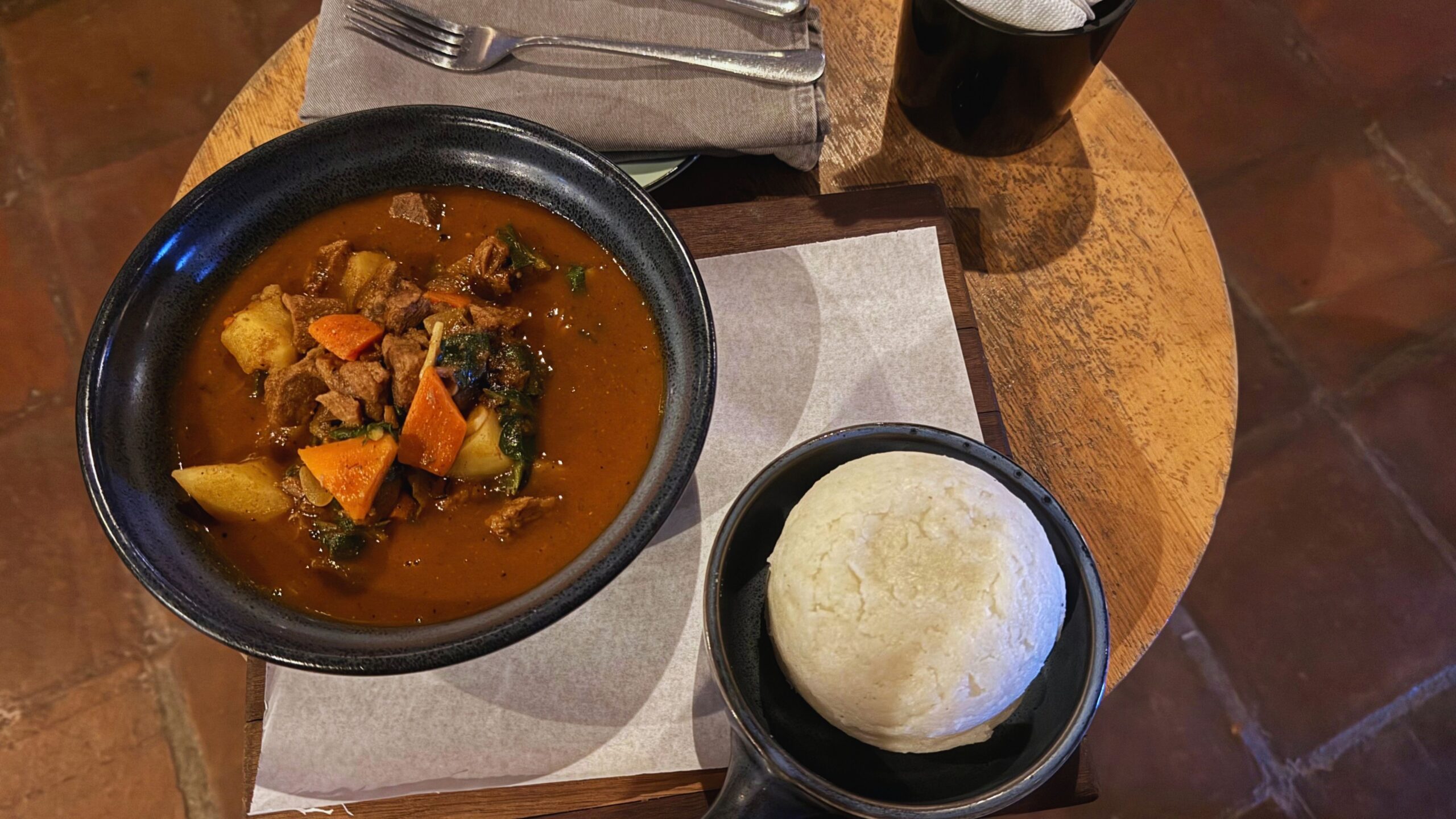 Kenyan stew dinner in Nairobi